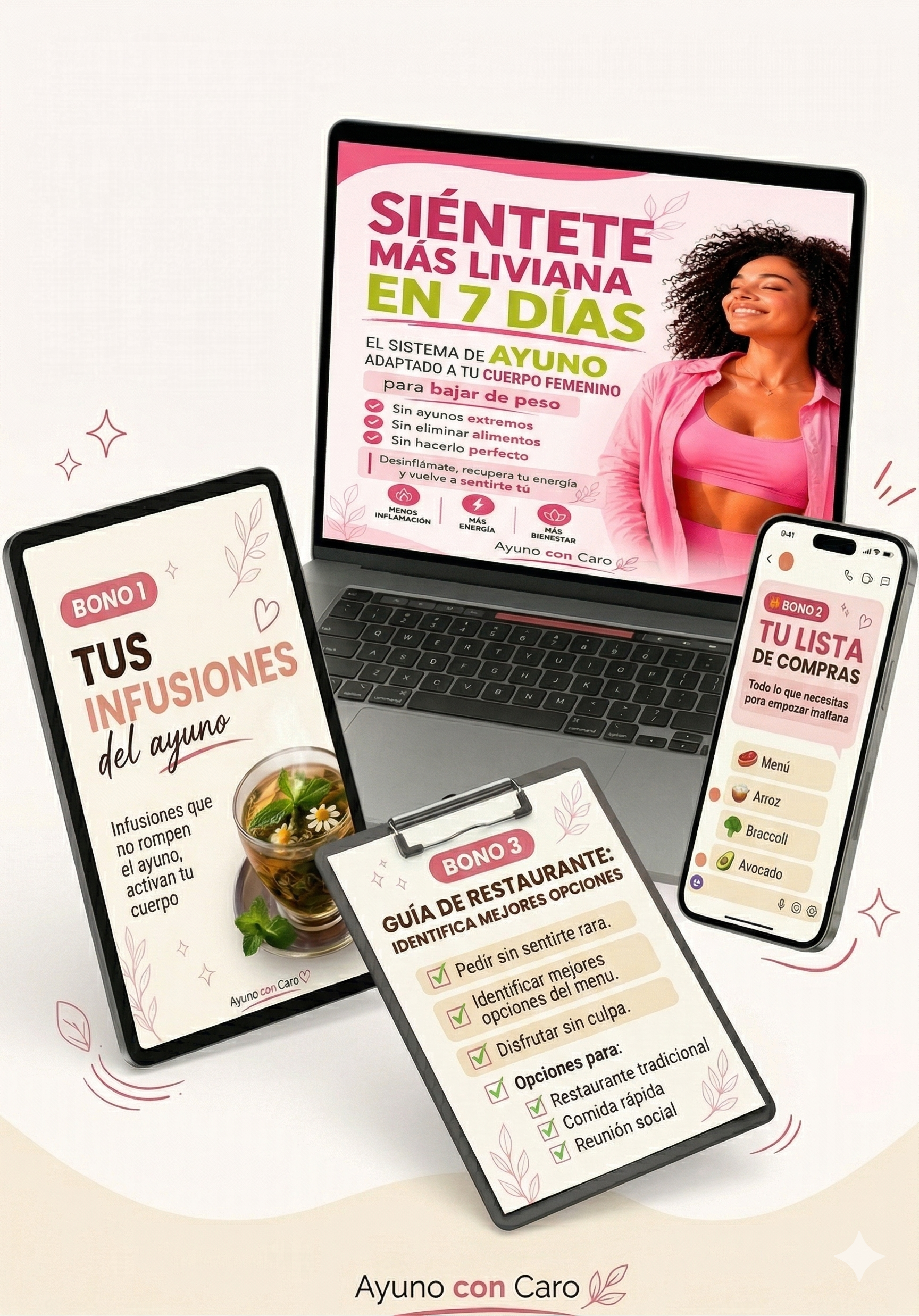 Contenido de la guía Ayuno con Caro